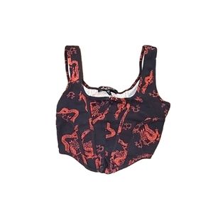 Mixed Threads Los Angeles XS Red Dragon Corset Top